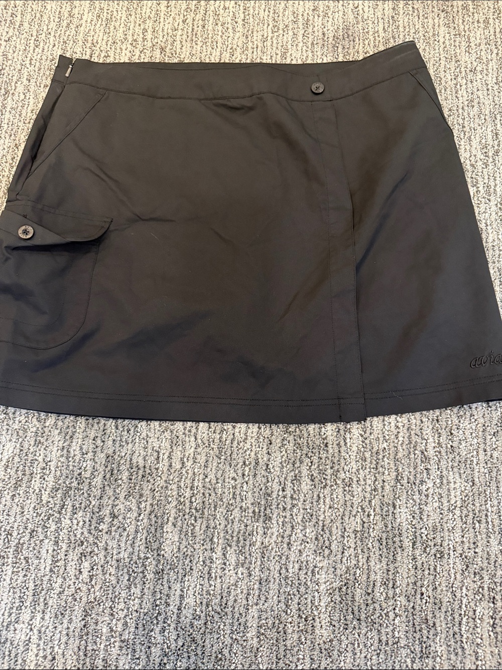 Avia Black Mini Skort with Side Flap Pocket